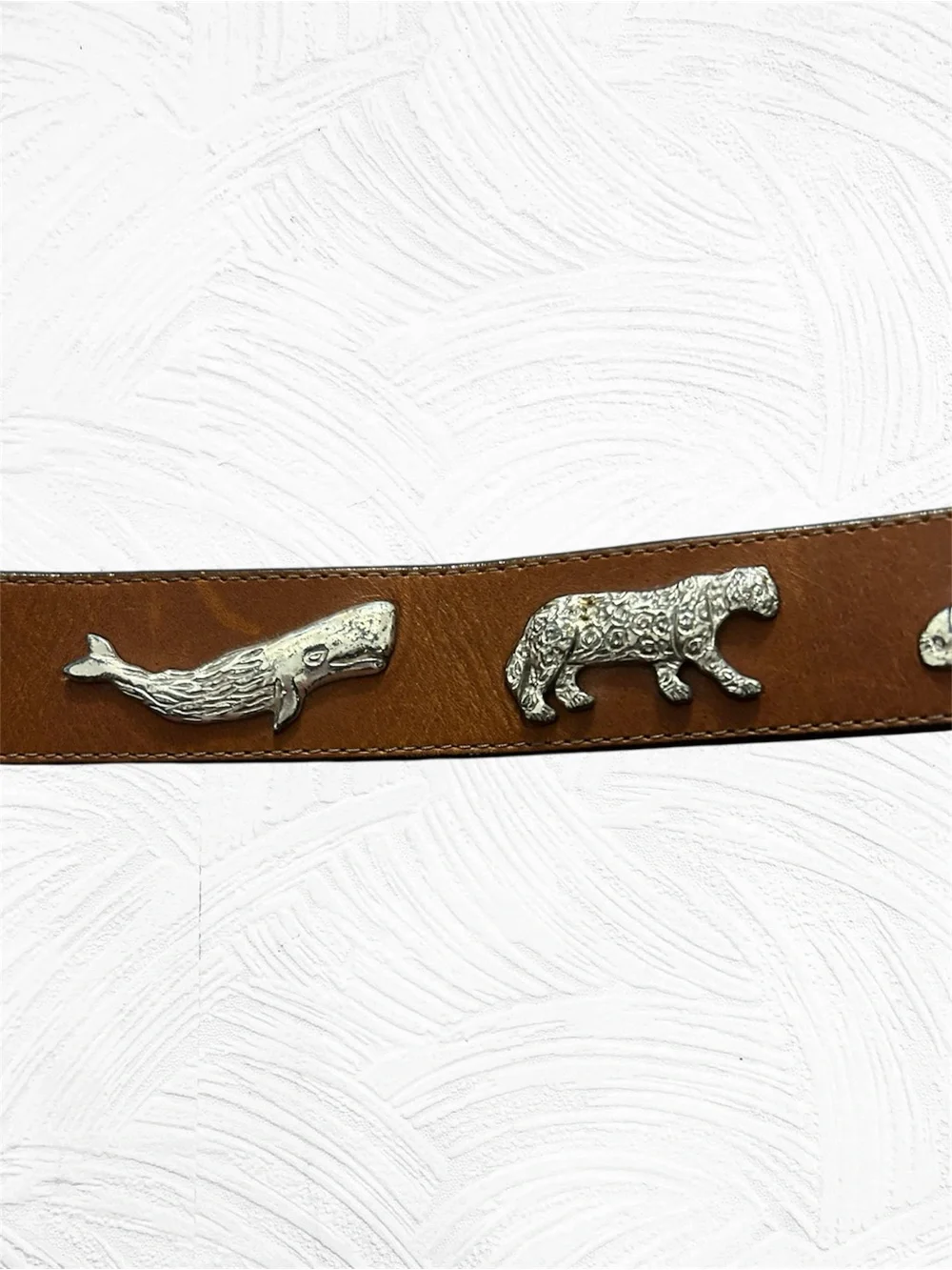 Vintage Honest Leather & Brass Safari Animal Belt
